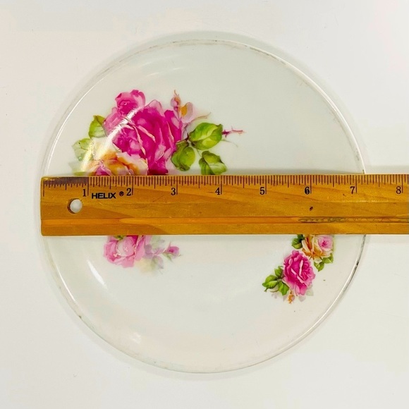 Antique CT Altwasser Germany Rose Plate 7.25” Floral Hand-Painted Shabby Chic - Picture 4 of 5
